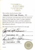 LDS Church ministerial certificate for William Shunn
